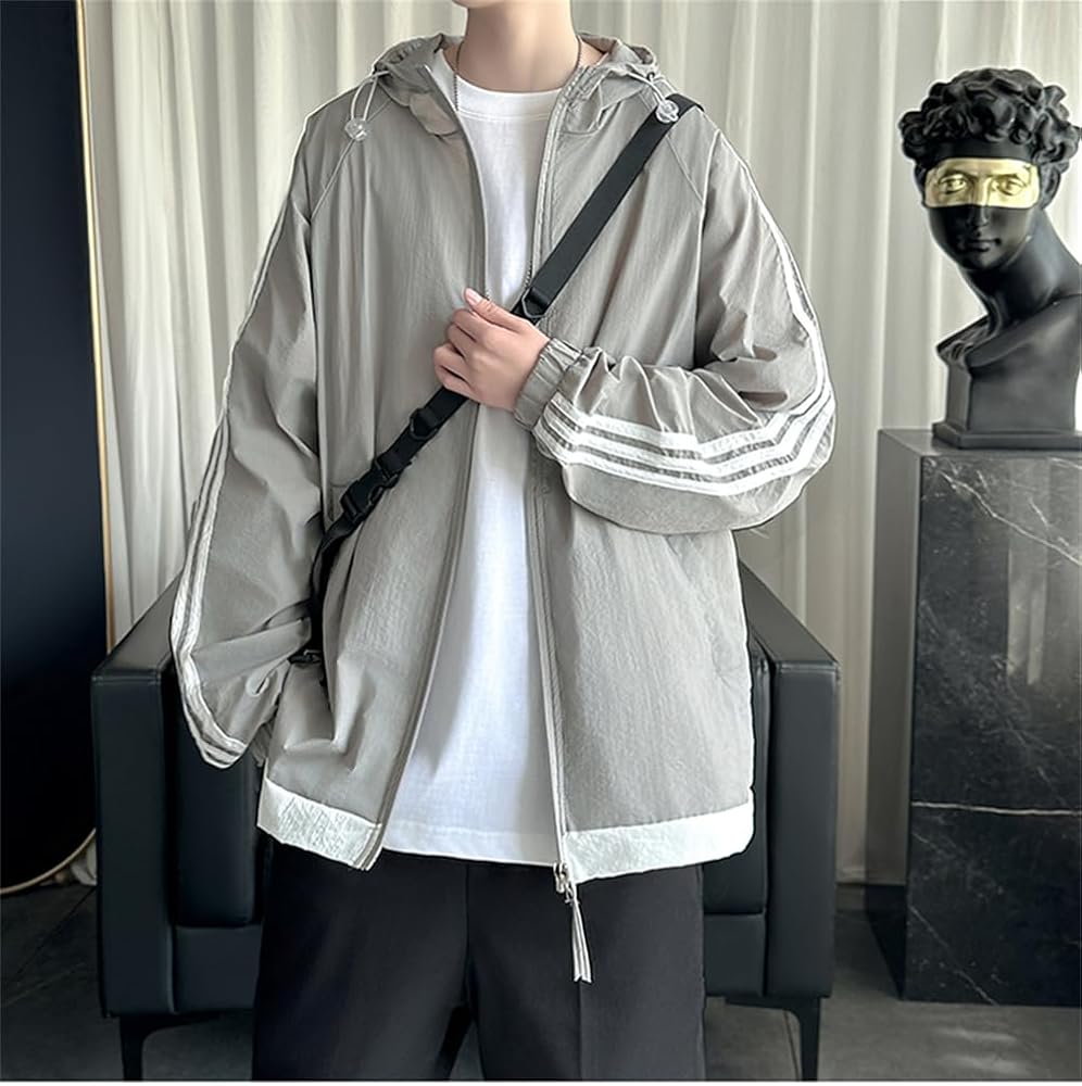 Amazon | [ZHOUSRG] 日焼け止め パーカー メンズ 薄手 通気